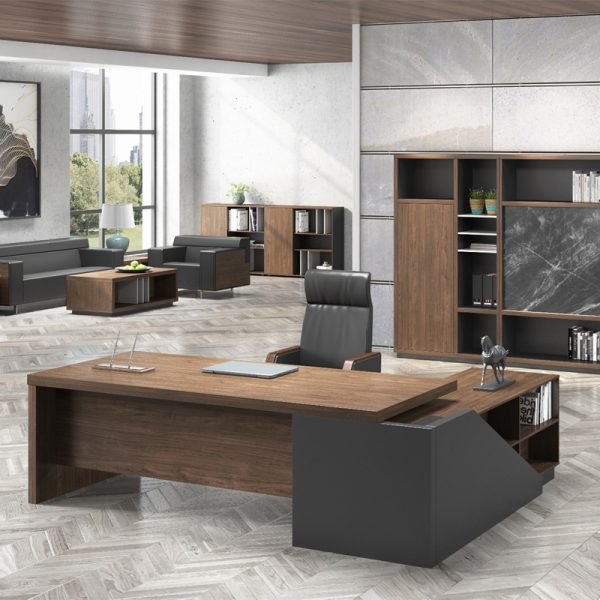 Executive Director Office Furniture – Director Table UDL DT-413 with laminated top and double-pasting legs