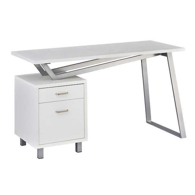 Office Manager Table UDL MT-503 with Drawer, Metal Leg, and Melamine Board
