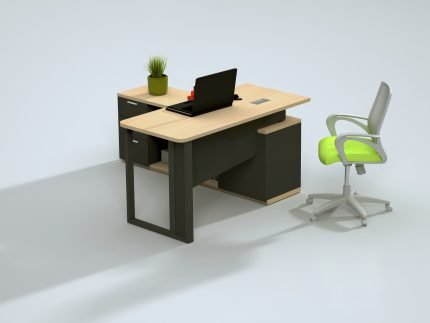 Executive Office Director Desk with Side Storage and Chairs – Ultimate Designs Ltd