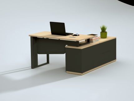 Modern Office Director Table with Side Storage and Office Chair | Ultimate Designs Ltd